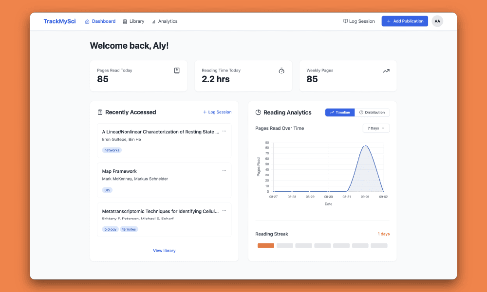 TrackMySci - Literature Tracking Platform
